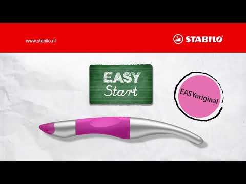 Rollerpen STABILO Easyoriginal rechtshandig roze/lichtroze blister à 1 stuk