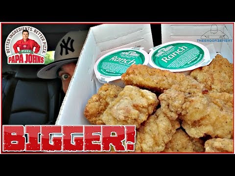 PAPA JOHN'S® CHICKEN POPPERS REVIEW | NEW LARGER SIZE