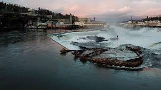 Willamette Falls drone shot