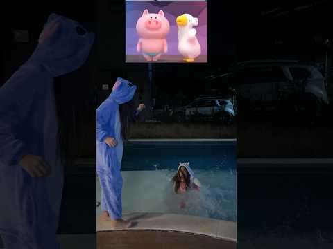 SHE FELL INTO THE POOL!