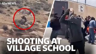 Shocking footage shows Israeli settler firing at Palestinian schoolchildren in West Bank