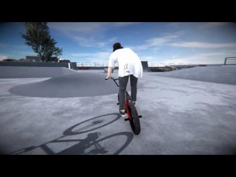 PIPE PS4 CRANK ARM GRIND TO BAR 180 FAKIE TO DOWNSIDE WHIP INTO THE BANK