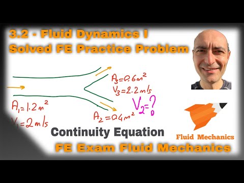 FE Exam Fluid Mechanics - 3.2 - Practice Problem - Continuity Equation (Conservation of Mass)