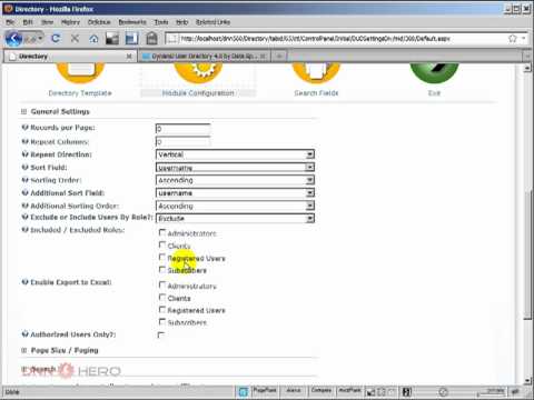 DotNetNuke Tutorial - Creating a user directory - part1/3 - Video #177