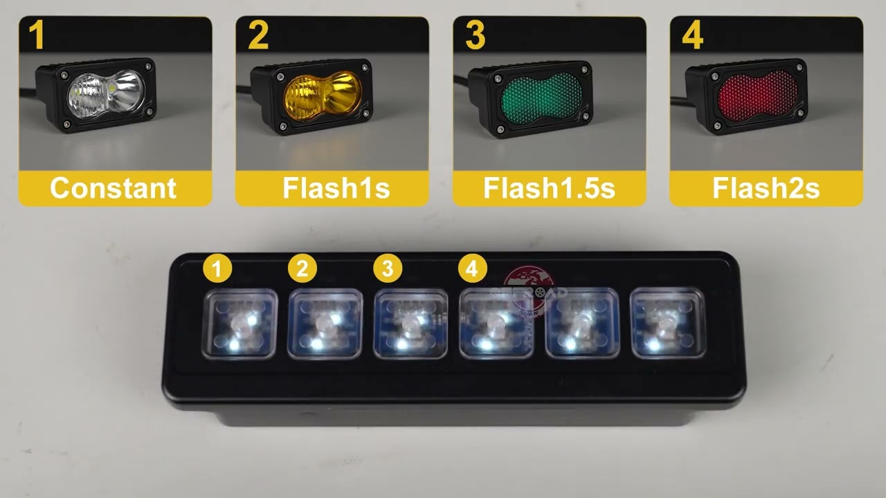 6 GANG SWITCH PANEL 4 LIGHTING MODES - Video 1
