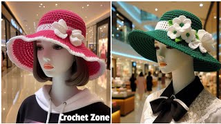 Crochet ladies hat design ideas. Cute and adorable Crochet ladies hat design model#crochet #knitting