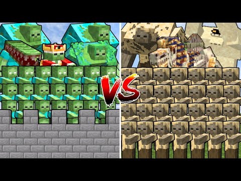 HUSK ARMY vs ZOMBIE CASTLE | Minecraft Mob Battle