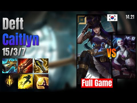 Deft Adc Caitlyn vs Jinx lol KR solo rank Full Game 14.21