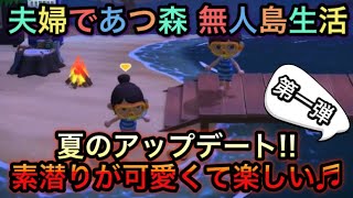 時間操作なし!! 夏のアップデートで海開き♬ 夫婦2人で素潜りを満喫!!【あつまれ どうぶつの森】#37