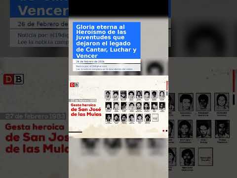Gloria eterna al Heroísmo de las Juventudes que dejaron el legado de Cantar, Luchar y Vencer