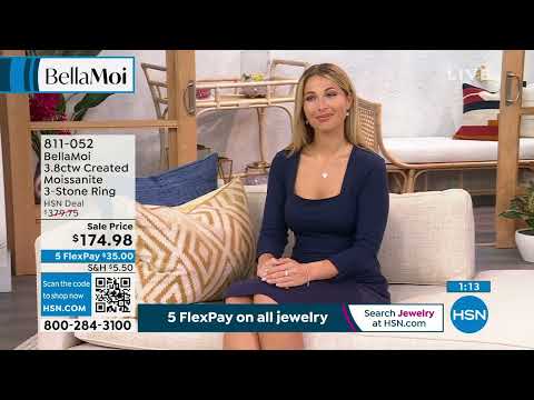 BellaMoi Sterling Silver 3.8ctw Created Moissanite 3Ston...