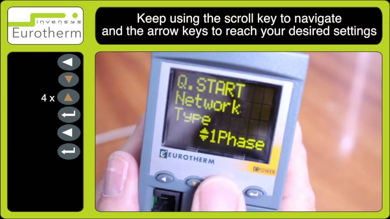 Quick start guide on a Eurotherm EPower