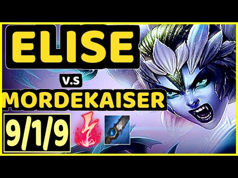 HARD (ELISE) vs MORDEKAISER - 9/1/9 KDA JUNGLE CHALLENGER GAMEPLAY - NA