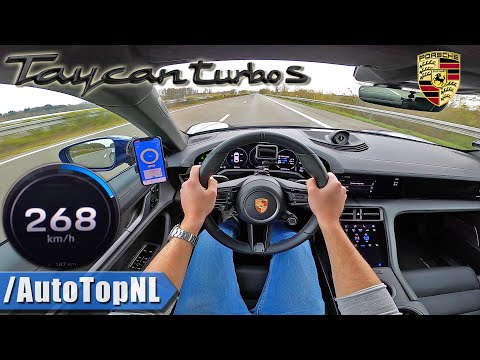 PORSCHE TAYCAN TURBO S 761HP TOP SPEED on AUTOBAHN (NO SPEED LIMIT) by AutoTopNL