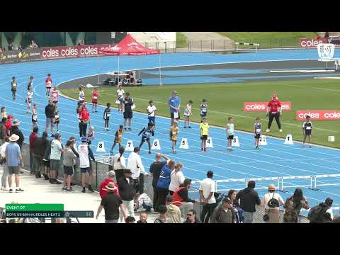 U9 Boys 60m Hurdles Heat 2: 2022-23 State Combined Events Championships - Saturday