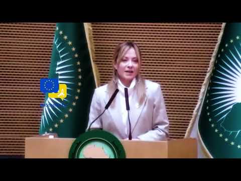 Video Thumbnail: Meloni at African Union: Italy Wants Cooperation, Not Exploitation — Historic Speech in Addis Ababa!