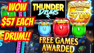 $5 Bets on Thunder Drums Brings Big Wins! #casino #slots #vertical #4k #fudai #quick @choctawcasinos