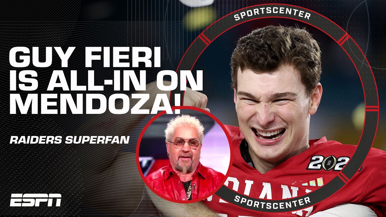 Raiders superfan GUY FIERI says Fernando Mendoza 'RADIATES RAIDERS ENERGY' 🔥 | SportsCenter