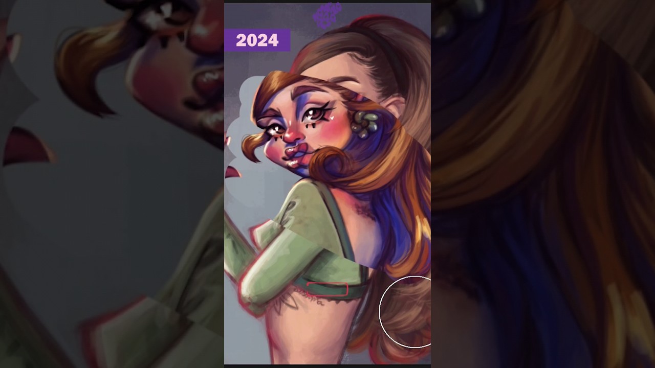 Ariana Grande Positions Fan ART 2021 vs 2024 🎨✨ #arianagrande #fanart #drawing #artprogress #yesand