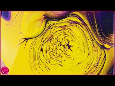 Acrylic Straight Dirty Pour Yellow Pink Purple Green - Acryl gießen Pour in Gelb Pink Lila Grün #76