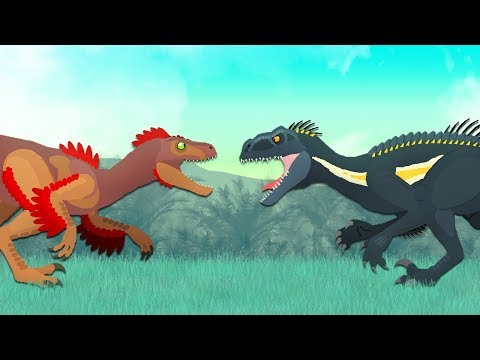 Dinosaurs cartoons battles: Indoraptor vs Utahraptor | DinoMania