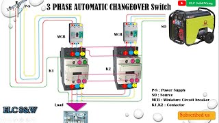 3 phase Automatic Changeover Switch /with circuit diagram.