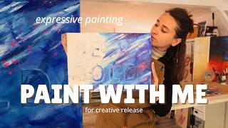 unwind with me 🎨 a very messy & therapeutic painting using heavy body acrylics