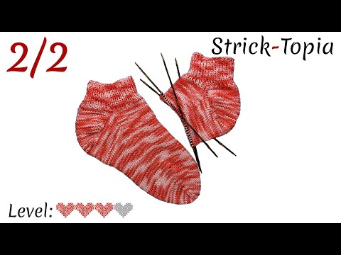 Sneaker Socken stricken leicht gemacht - Video 2/2 - Ferse und Spitze