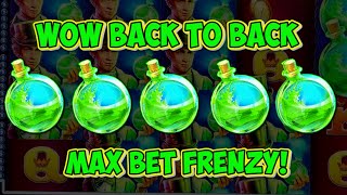 BACK TO BACK BONUS INSANE SUPER BIG WIN on Mr  Hyde's Wild Ride Slot Machine!  WMS MAX BET LIVE