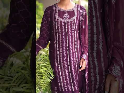 Mulberry - Ready to Wear 3-Piece Chiffon Luxury Dress by Narmin! #festiveseason #rtwcollection