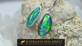 Gold Earrings, Green Earrings, Opal Stud Earrings - Australian Opal Direct | Worldwide Shipping