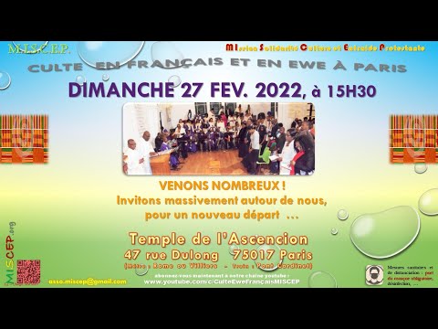 MISCEP - Culte Ewe-Français du Dimanche 27 février 2022 (Direct LIVE)