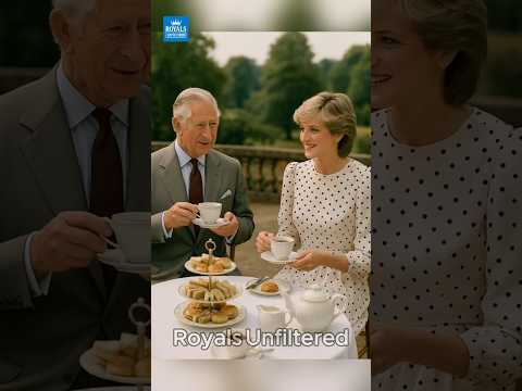 King Charles & Princess Diana: Afternoon Tea on the Terrace ☕🌿#KingCharles #PrincessDiana #shorts