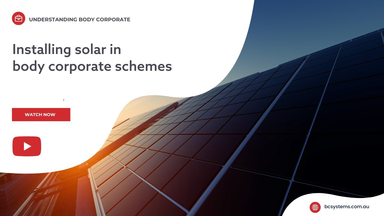 Installing solar in body corporate schemes