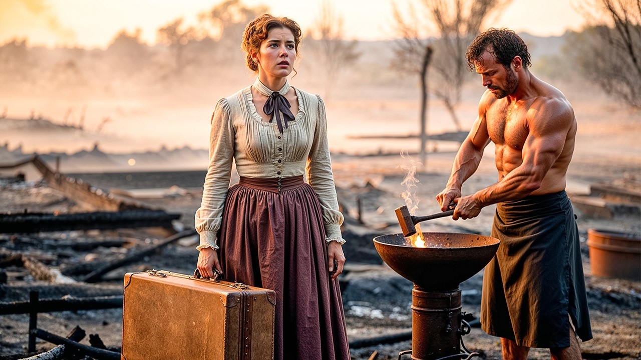 Mail-Order Bride With Secret Fortune Arrives to Burnt Homestead—Rebuilds  With One-Armed Blacksmith