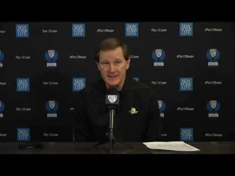 Dana Altman addresses media following Oregon's elimination in the semifinals of the 2021 Pac-12 MBBT