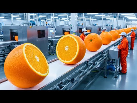 Inside a Modern Orange Factory: From Farm-Fresh Oranges to Ready-to-Use Products (The Whole Process)