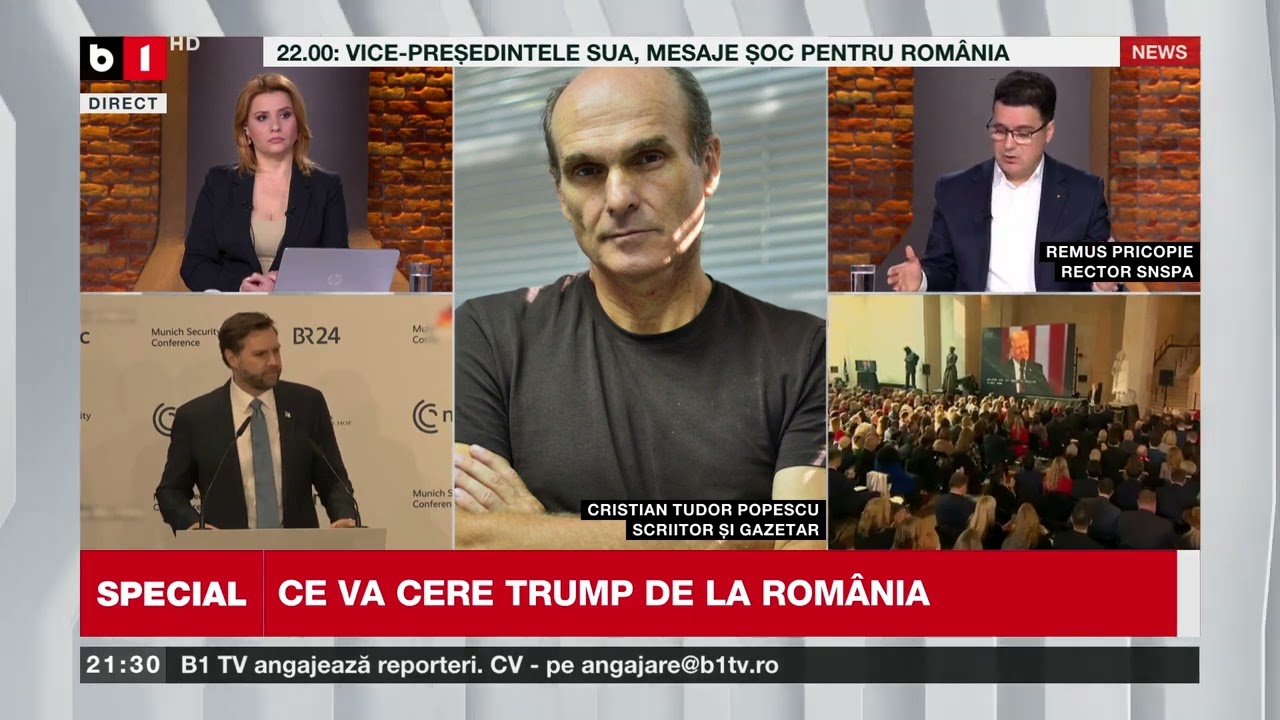 Cristian Tudor Popescu: "Puțin îi pasă lui Vance și administrației Trump de o țară numită România.