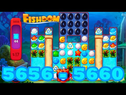 Fishdom Level 5656 - 5660 HD Walkthrough | 3 match puzzle | gameplay | android | 5657 | 5658 | 5659