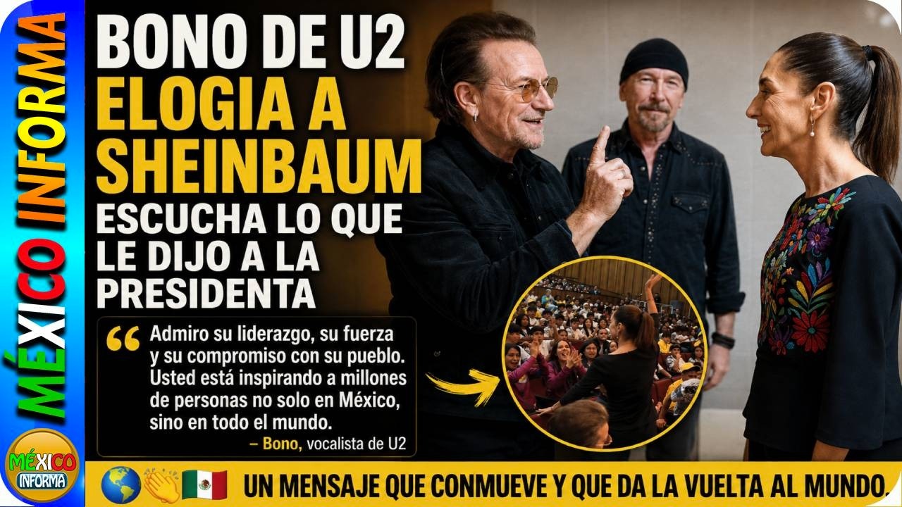 BONO DE U2 ELOGIA EN GRAN TRABAJO DE LA PRESIDENTA SHEINBUAM. CAMBIOS EN PEMEX. MARU ATERRORIZADA.