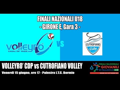 Ore 17.45 - Finali Nazionali U18 - Girone E: Volleyrò CDP / Cutrofiano Volley
