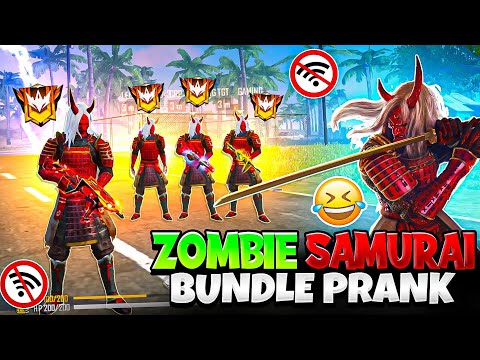 Zombie Samurai Bundle Prank🔥 Funny Gameplay *must watch* - Garena Free Fire