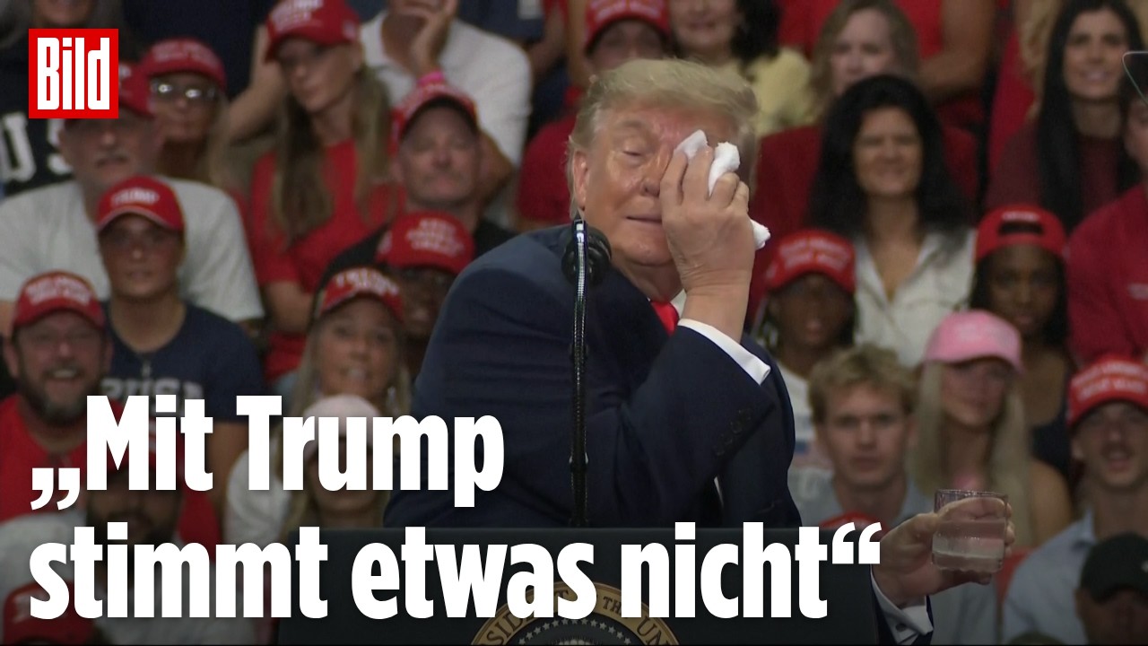 Kuriose Unterbrechung bei Trump-Wahlkampfrede: Plötzlich zückt der US-Präsident ein Taschentuch