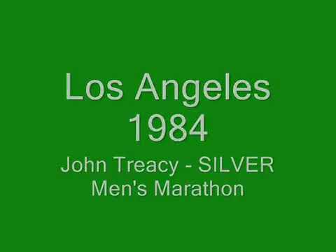 LA Men's 1994 Olympic Marathon end - John Treacy silver