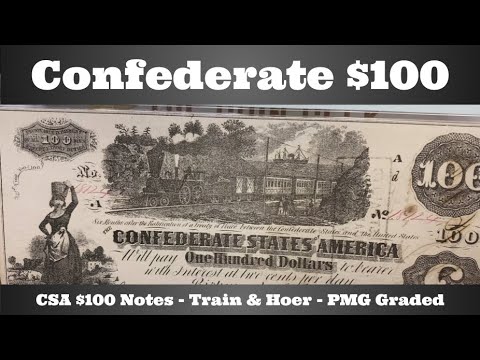 1862-1863 Confederate States $100 Bill - Train Note, Hoer Note - PMG Graded - T-39, T-41