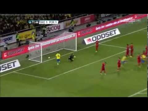Zlatan Ibrahimovic Freekick Goal Sweden vs Portugal 2-2 ~ World Cup Qualifying
