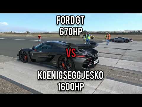 Ford GT Vs Koenigsegg Jesko - Drag Race 400Km/h #koenigsegg #dragrace
