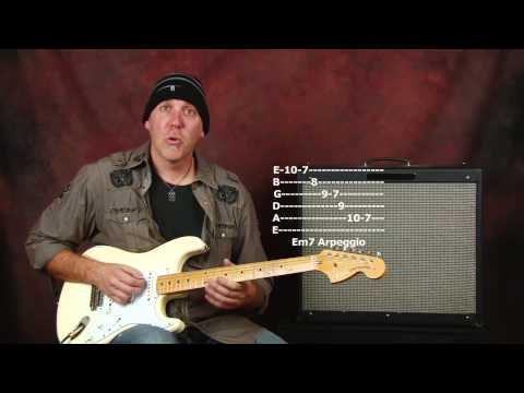 Blues Rock lead guitar lesson Aeolian mode scales licks riffs with jam music backing track pt4