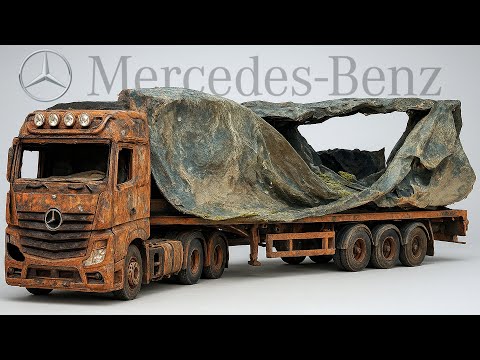 Restoration Abandoned Mercedes Benz Actros Semi Trailer Truck for storing Money