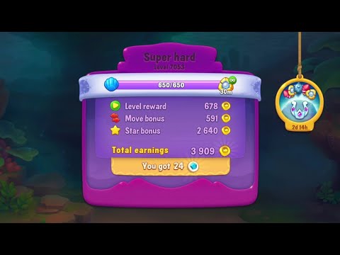 @Fishdom Super Hard Level Level 7053, Got 30Min Lightning